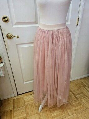 Free People Dolls Kill Blush Pink Tulle Fairycore Balletcore Romantic Boho Skirt